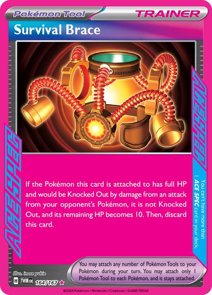 Survival Brace - 164/191 Surging Sparks ACESPEC Holo Rare Trainer - NM/MINT