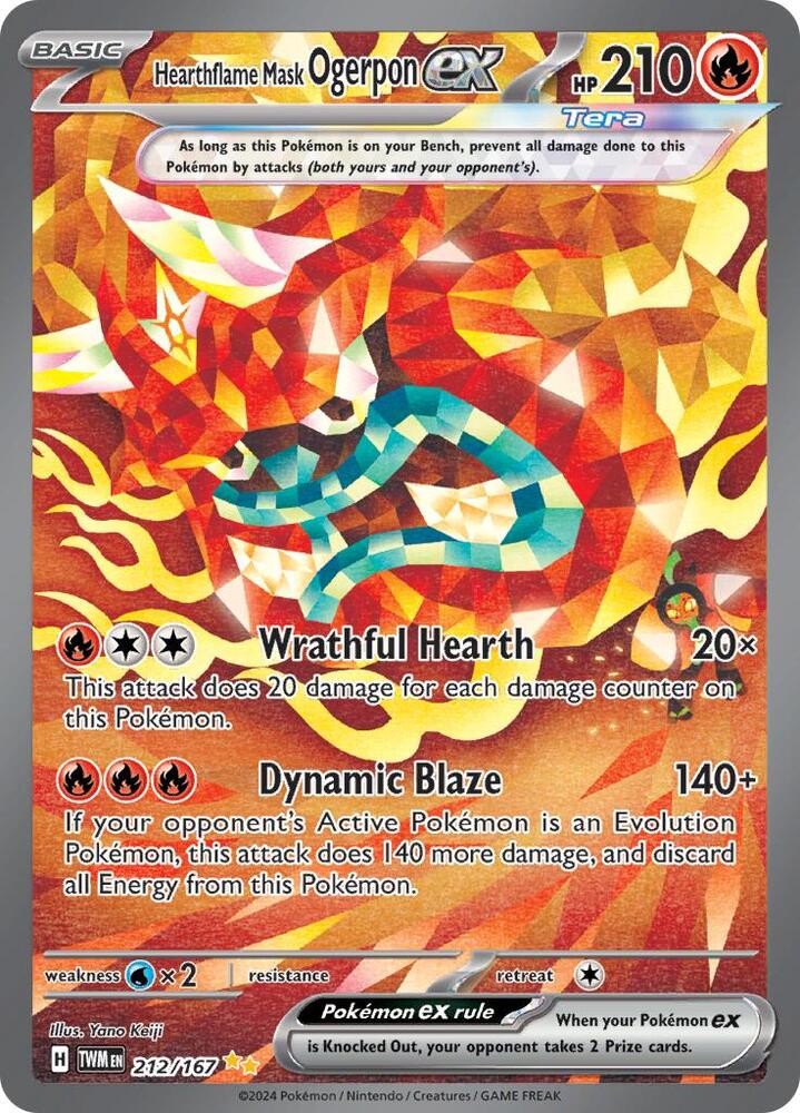 Hearthflame Mask Ogerpon ex - 212/167 Twilight Masquerade SIR Pokemon - NM/MINT