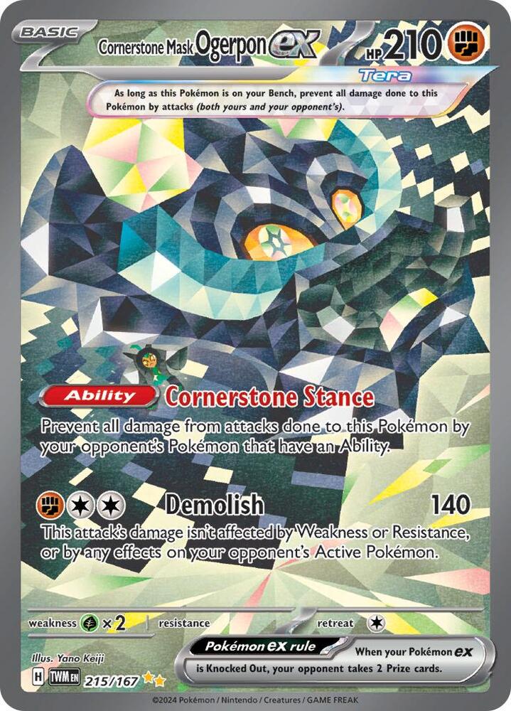 Cornerstone Mask Ogerpon ex 215/167 Twilight Masquerade SIR Pokemon NM/MINT