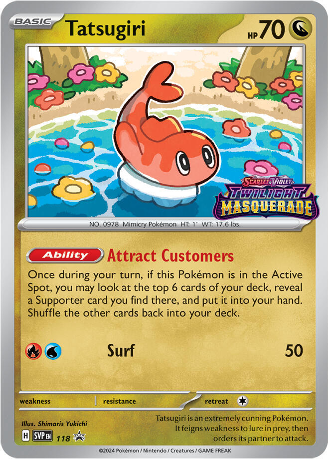Tatsugiri - SVP118 Paradox Rift Prerelease Promo Holo Pokemon - NM/MINT