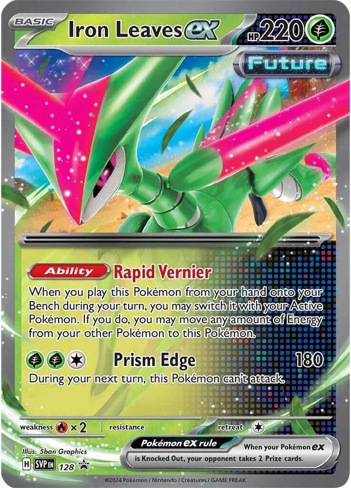 Iron Leaves ex - SVP128 Black Star Promo Pokemon - NM/MINT