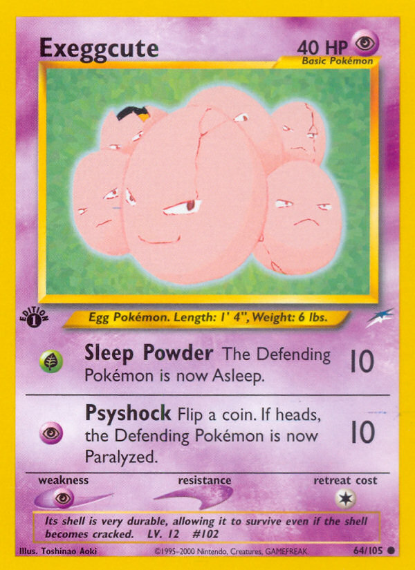 Exeggcute - 64/105 Neo Destiny Common Unlimited Pokemon - NM