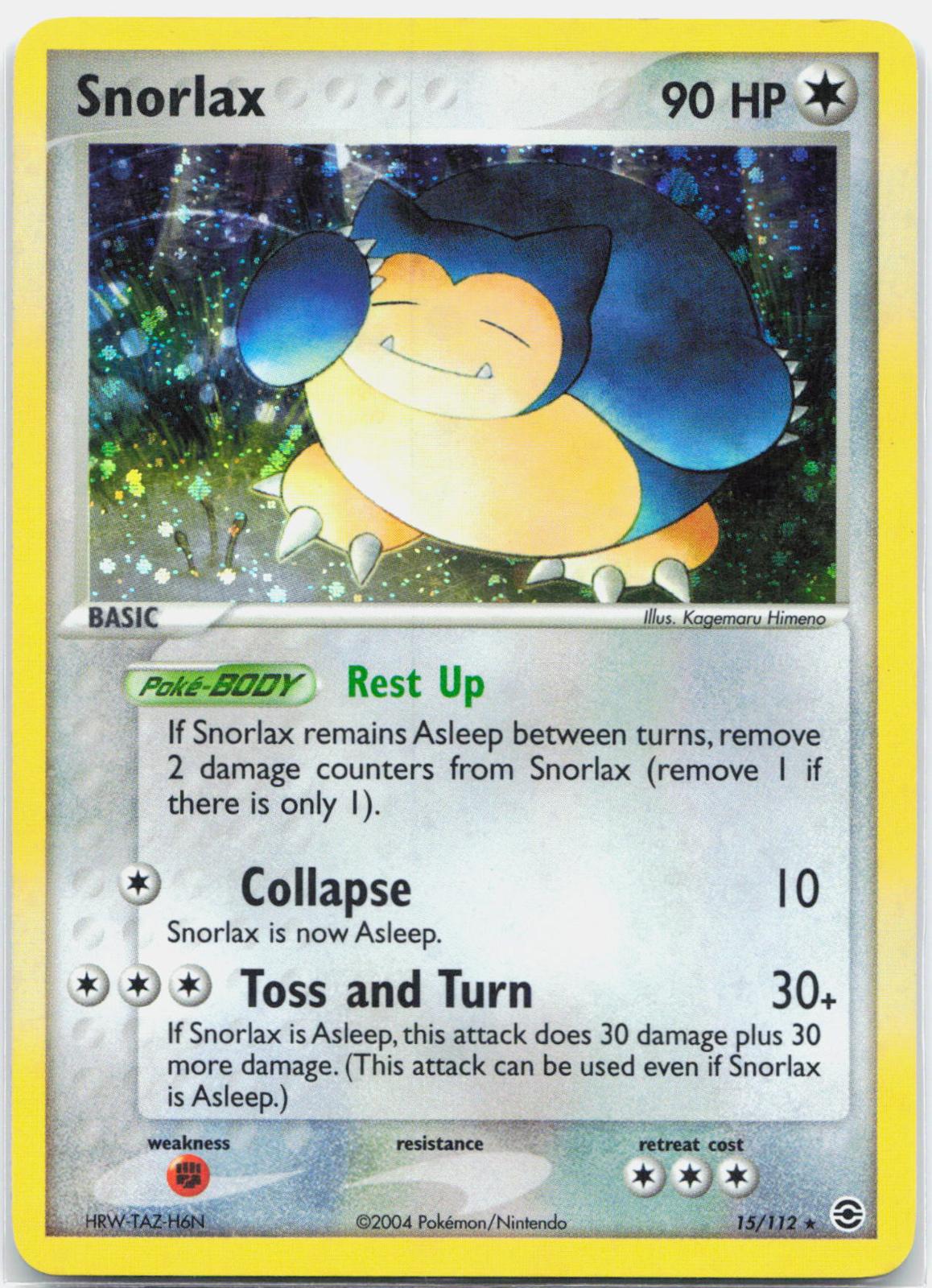 Snorlax - 15/112 FireRed & LeafGreen Holo Rare Pokemon - LP