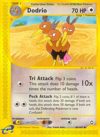 Dodrio - 46/147 Aquapolis Uncommon Pokemon - NM