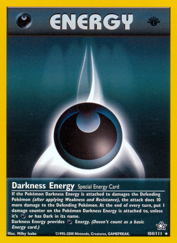 Darkness Energy - 104/111 Neo Genesis Rare Unlimited Pokemon - NM