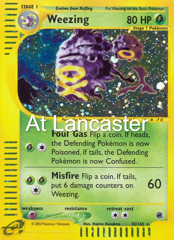 Weezing - 32/165 Expedition Base Set Reverse Holo Rare Pokemon - MP/HP (Lanc)