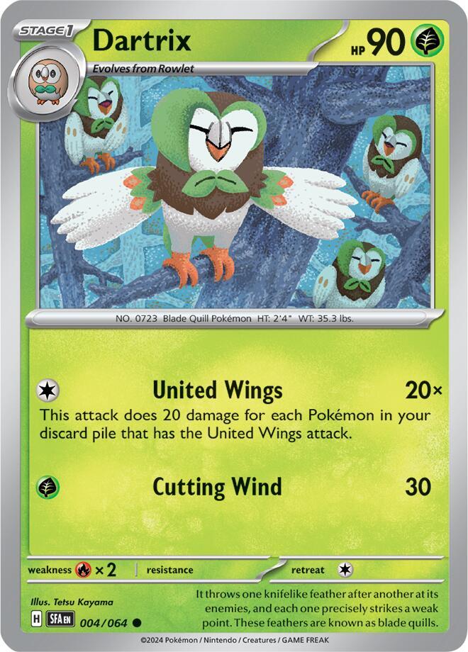 Dartrix - 004/064 Shrouded Fable Pokemon - NM/MINT
