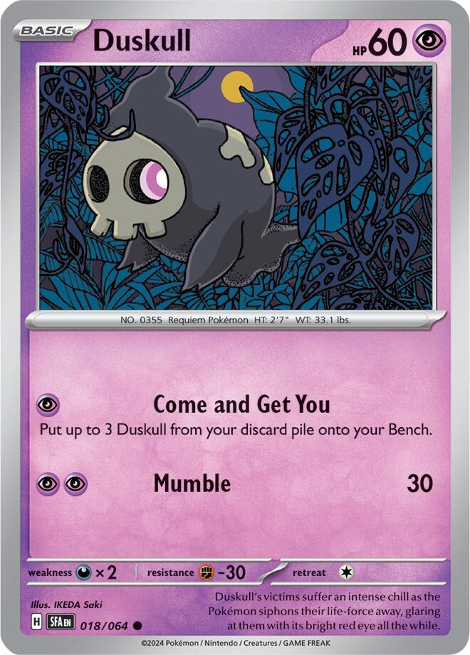 Duskull - 018/064 Shrouded Fable Pokemon - NM/MINT
