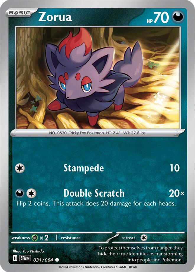 Zorua - 031/064 Shrouded Fable Pokemon - NM/MINT