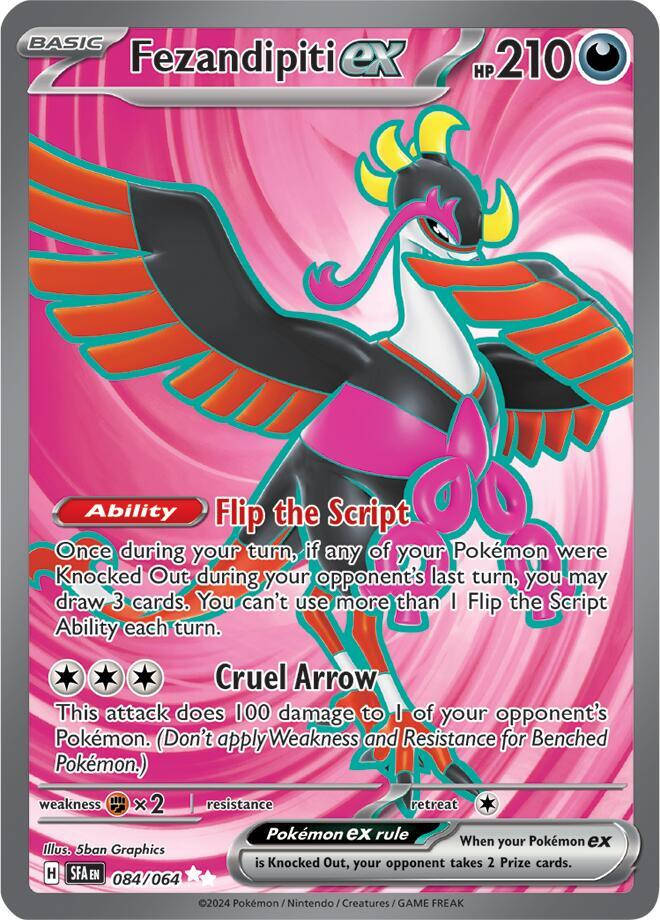 Fezandipiti ex - 084/064 Shrouded Fable Full Art Pokemon - NM/MINT