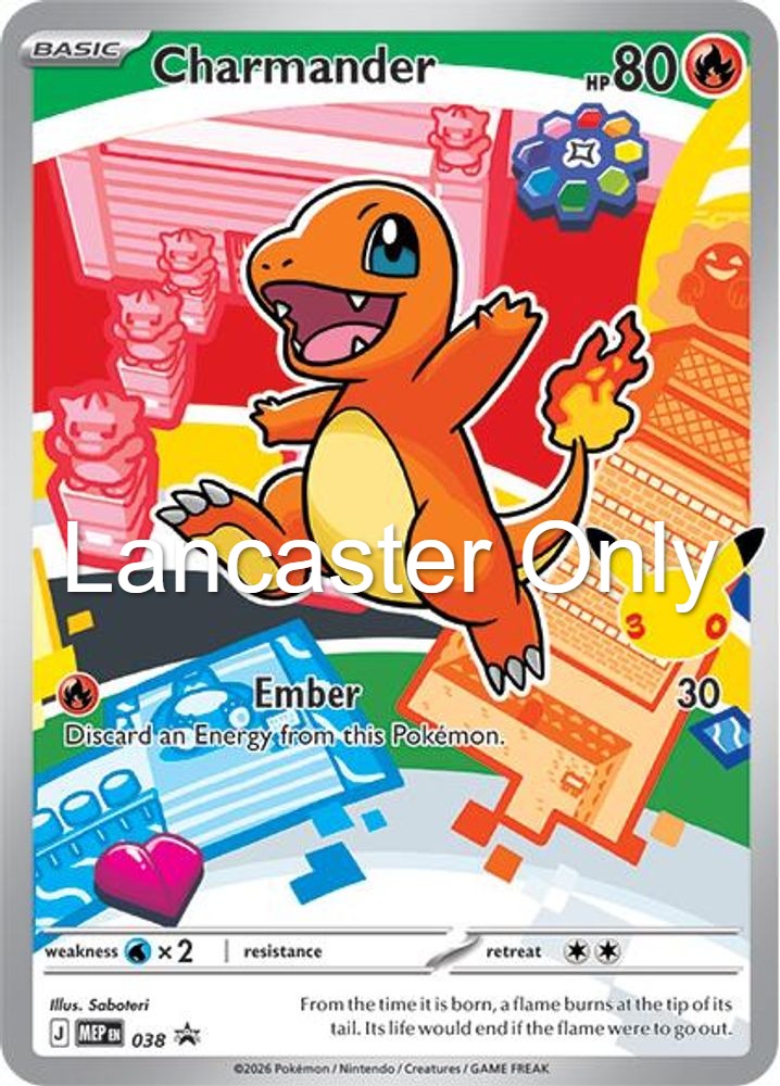 Charmander - 038 ME: Mega Evolution Promo Holo Promo Pokemon - NM (Lanc)