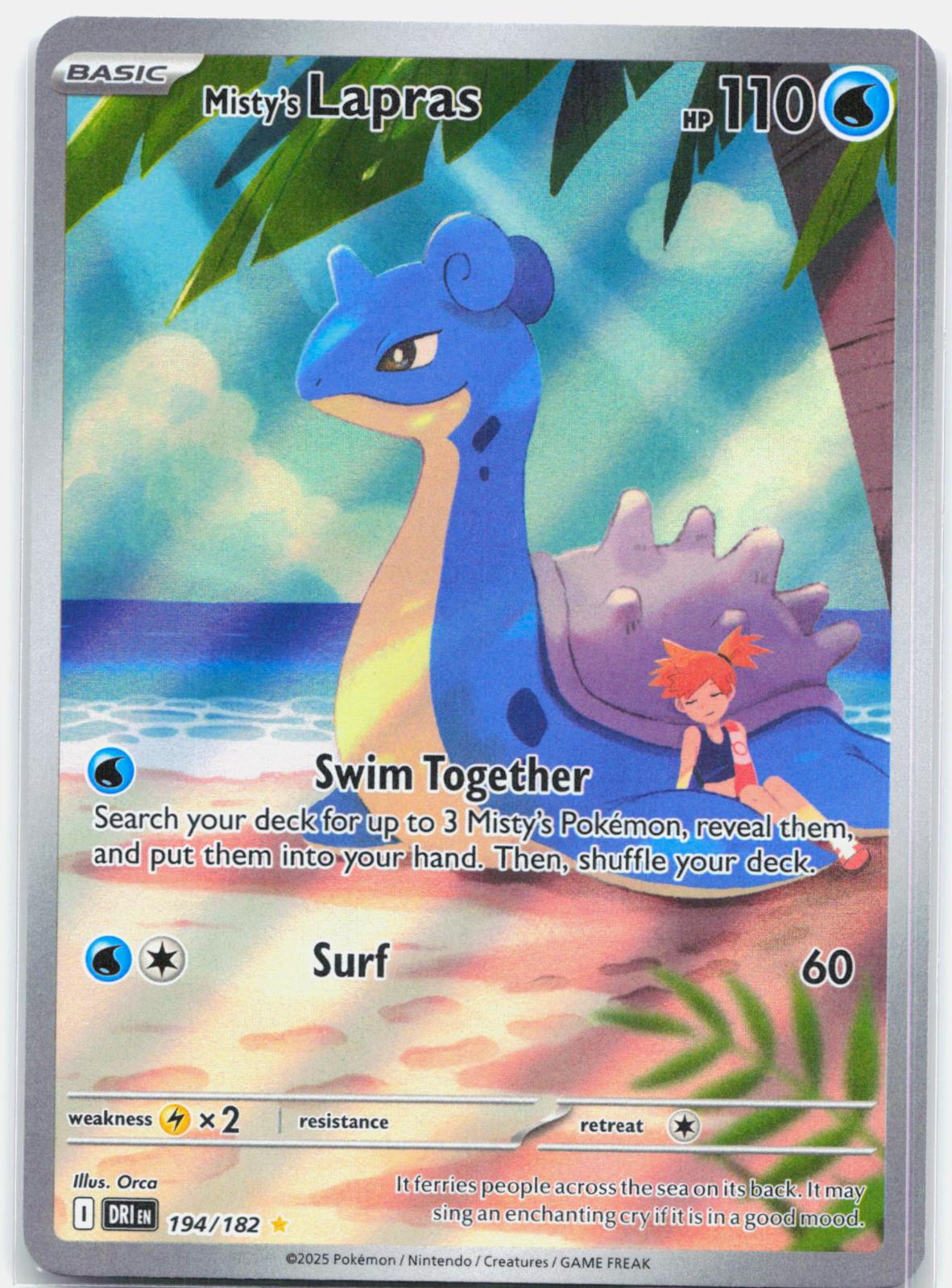 Misty's Lapras - 194/182 Destined Rivals Illustration Rare Pokemon - NM