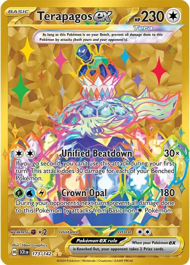 Terapagos ex  - 173/142 Stellar Crown Gold Pokemon - NM/MINT