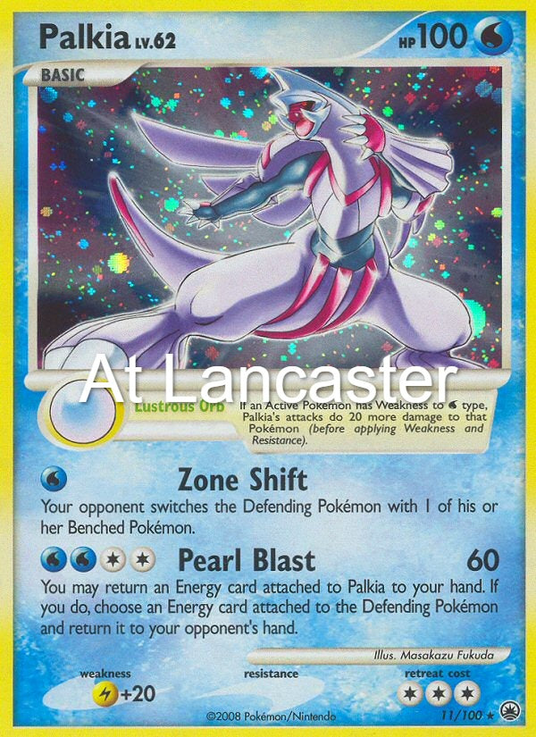 Palkia - 11/100 Majestic Dawn Rare Pokemon - NM/LP (Lanc)