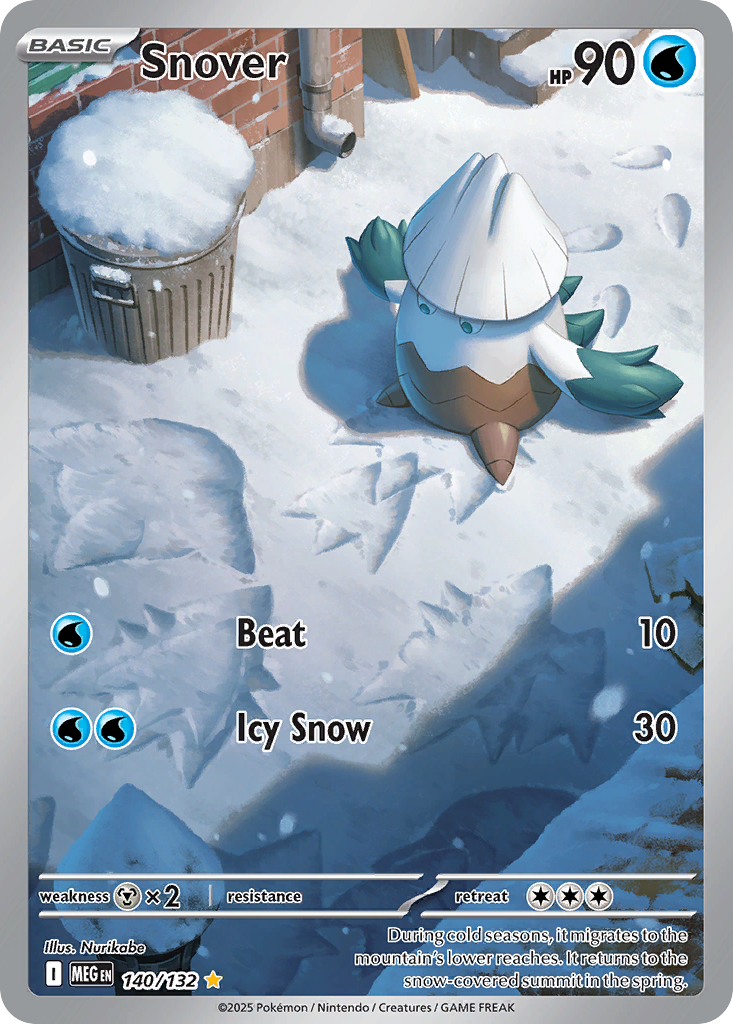 Snover - 140/132 Mega Evolution Illustration Rare Holo Pokemon - NM
