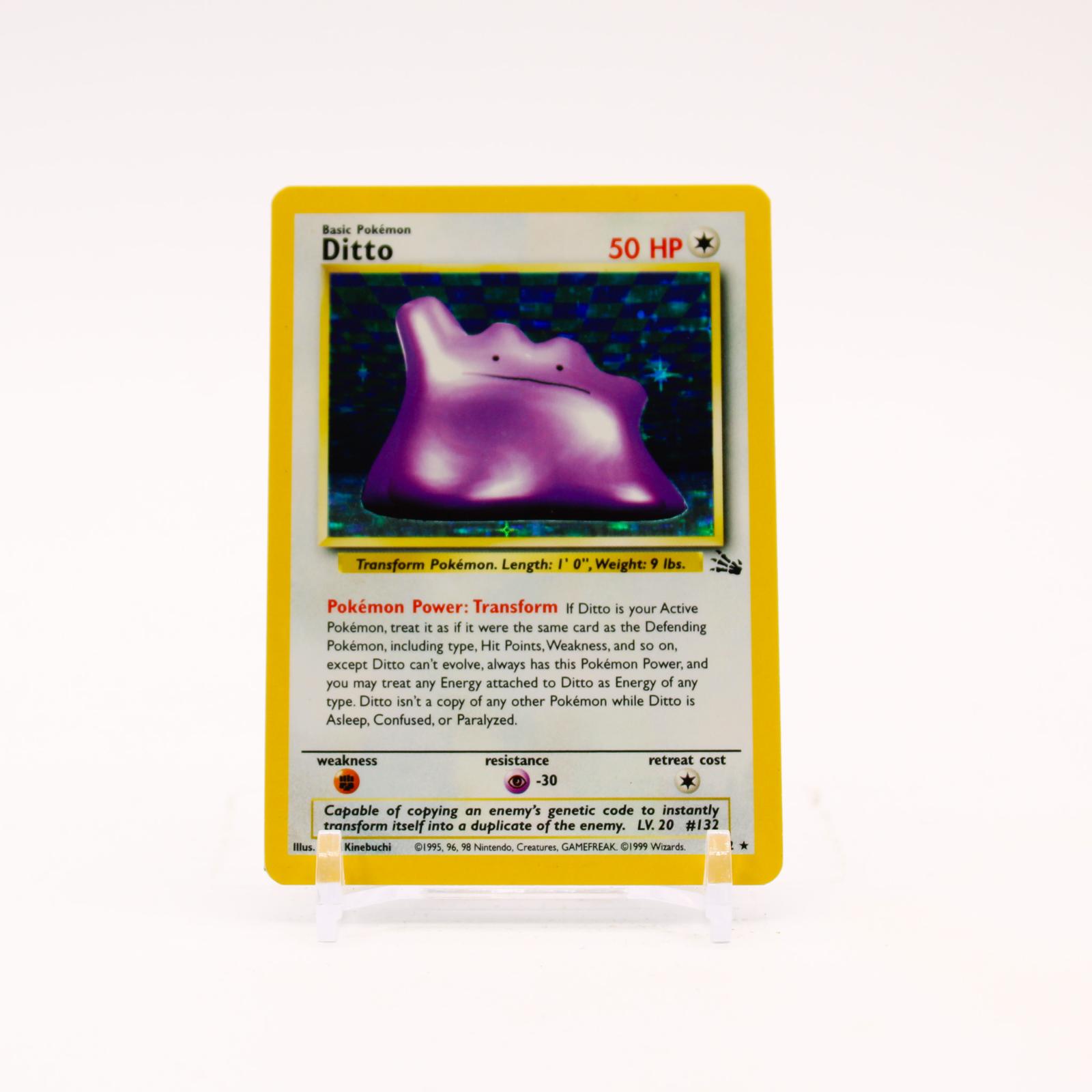 Ditto - 3/62 Fossil Unlimited Holo Rare Pokemon - LP/MP