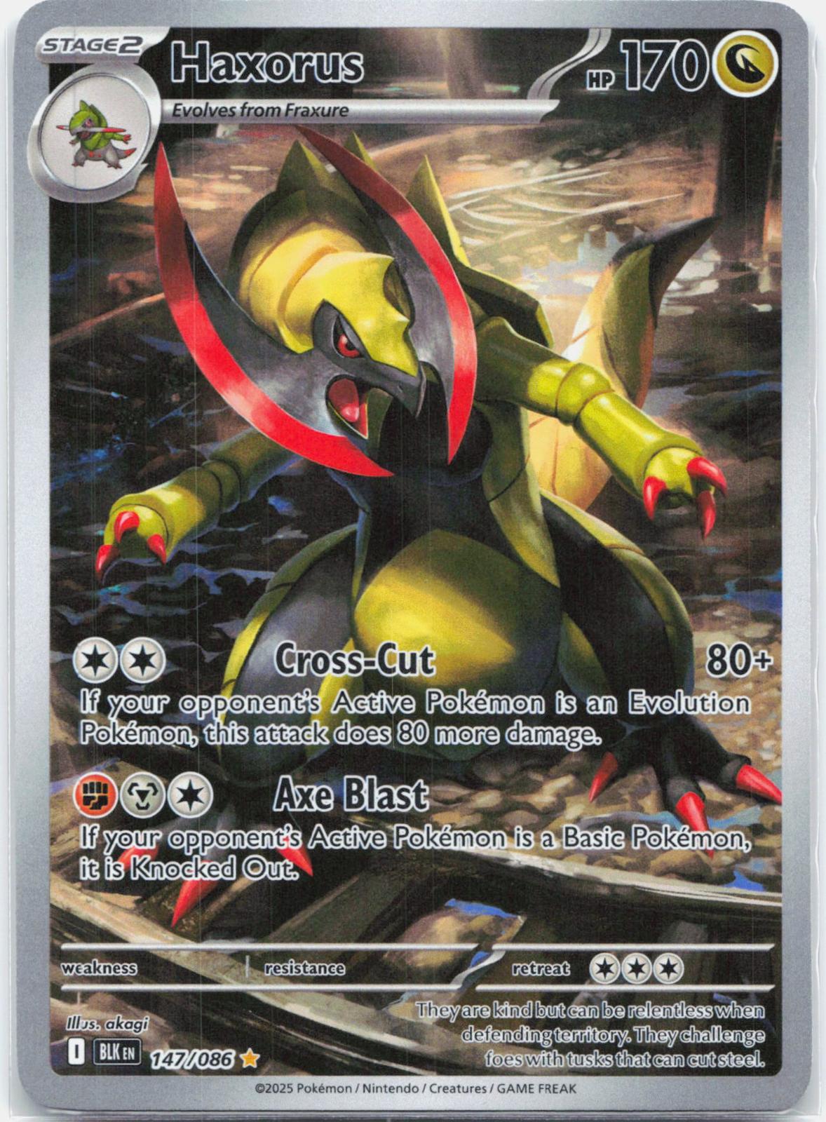 Haxorus - 147/086 Black Bolt Illustration Rare Pokemon - NM/LP