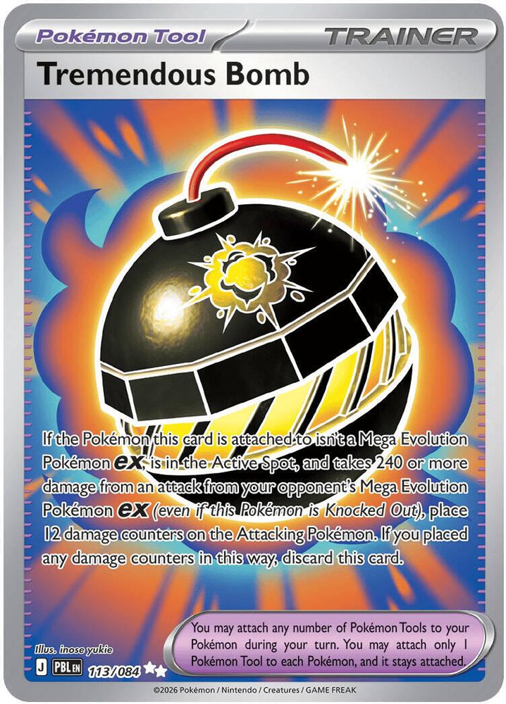 Tremendous Bomb - 113/084 Pitch Black Ultra Rare Holo Pokemon - NM