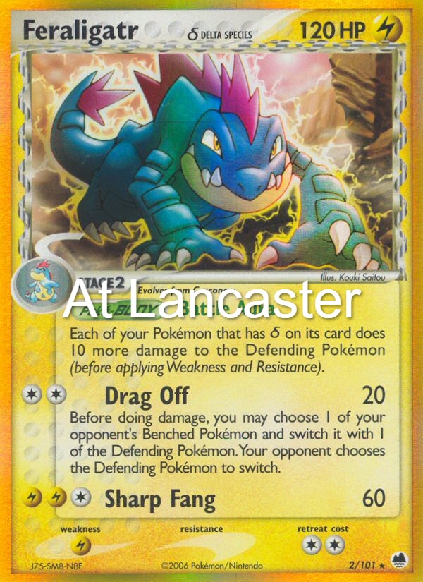 Feraligatr - 2/101 Dragon Frontiers Holo Rare Pokemon - LP (Lanc)