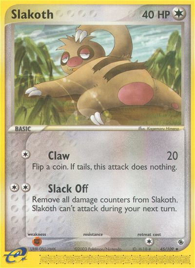 Slakoth - 45/109 Ruby & Sapphire Uncommon Pokemon - NM