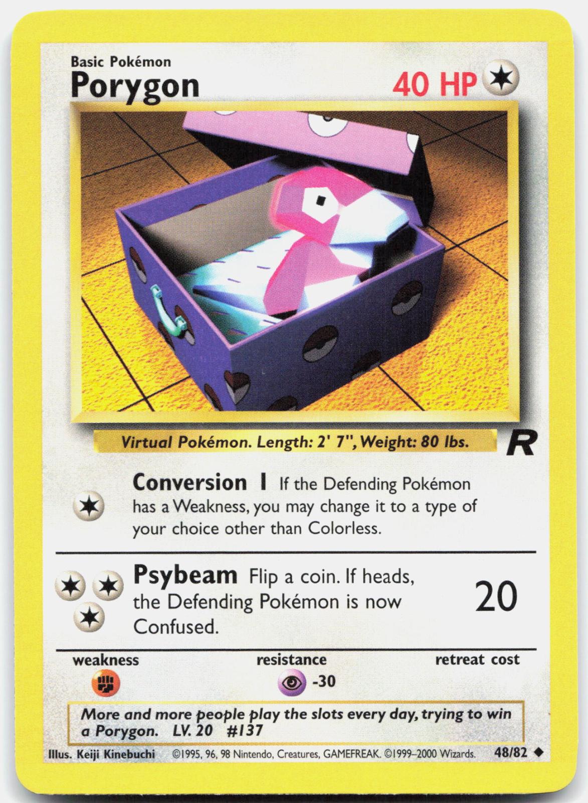 Porygon - 48/82 Team Rocket Uncommon Unlimited Pokemon - NM