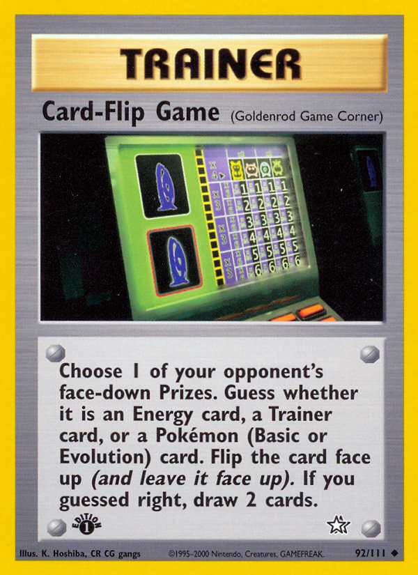 Card-Flip Game - 92/111 Neo Genesis Uncommon Unlimited Pokemon - NM