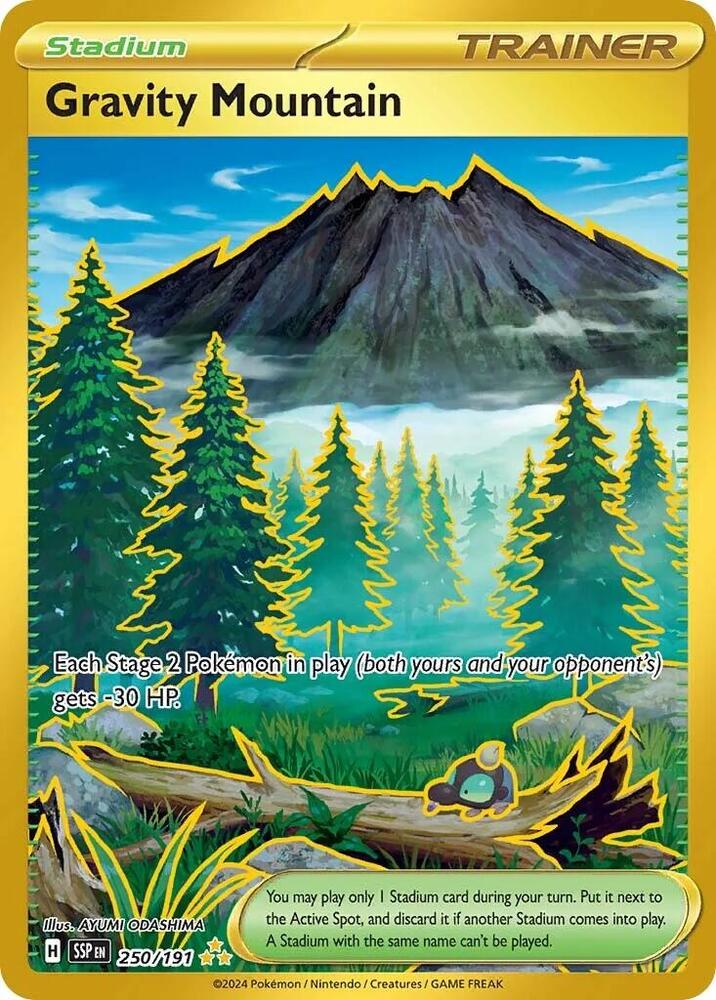 Gravity Mountain - 250/191 Surging Sparks Gold Trainer - NM/MINT