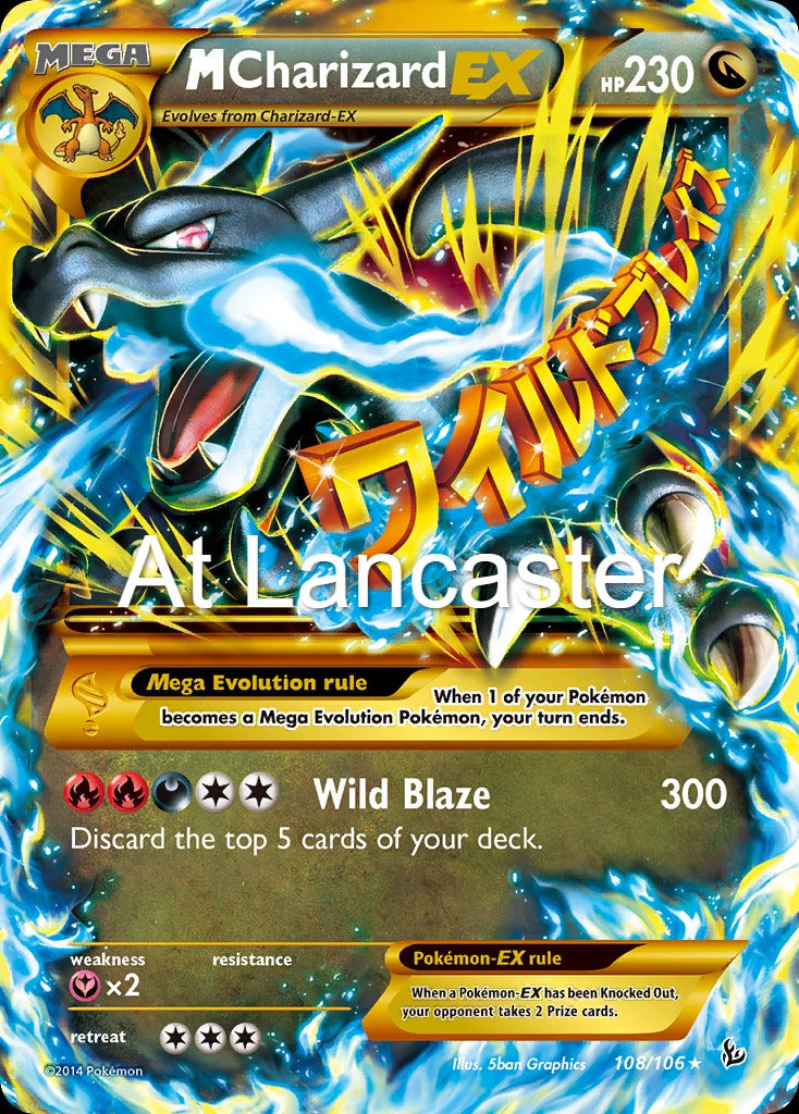M Charizard EX - 108/106 Flashfire Holo Secret Rare Pokemon - HP (Lanc)