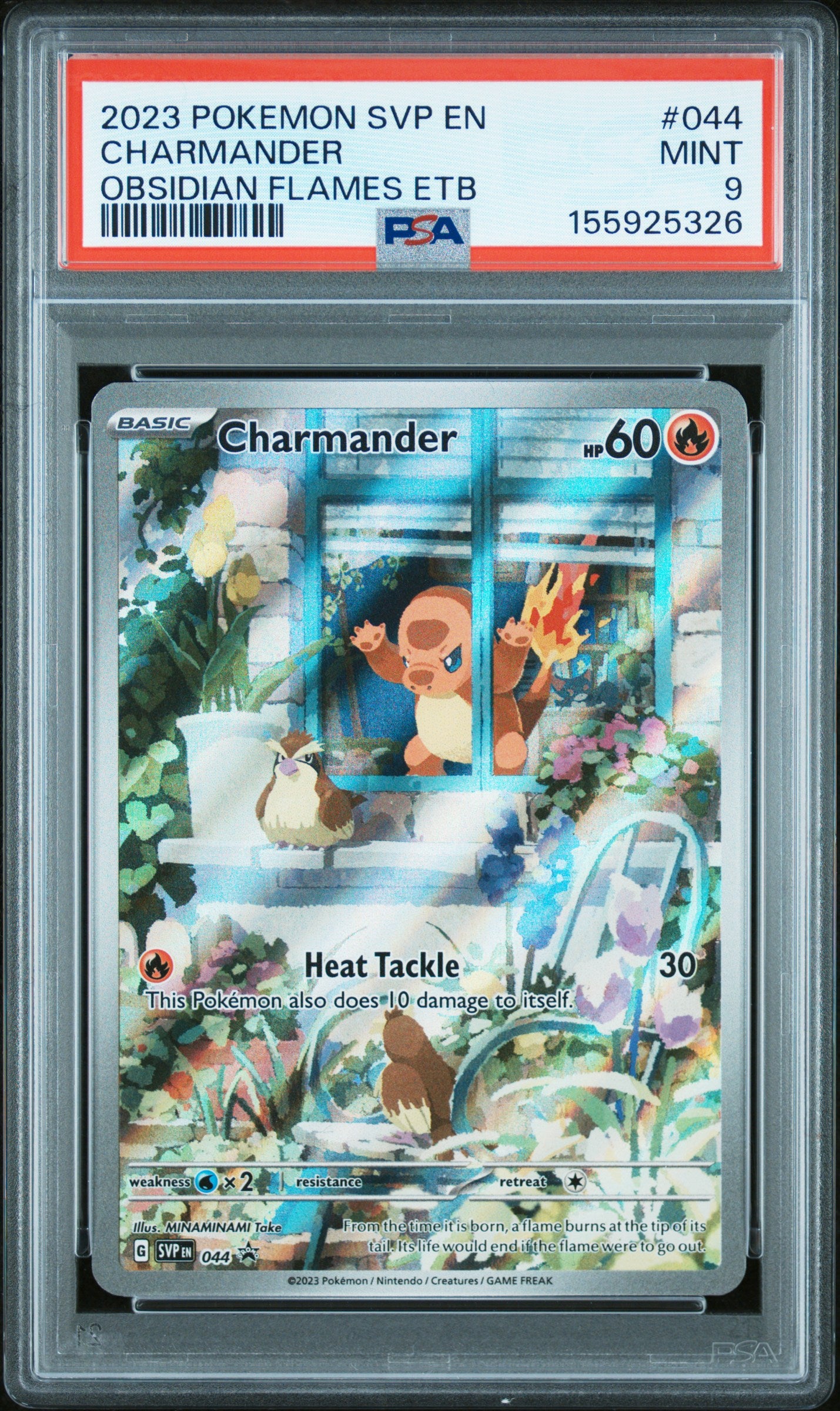 Charmander - SVP044 PSA 9 Obsidian Flames ETB Illustration Promo Pokemon - MINT