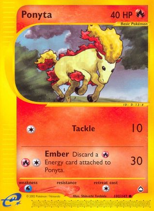 Ponyta - 102/147 Aquapolis Common Pokemon - NM
