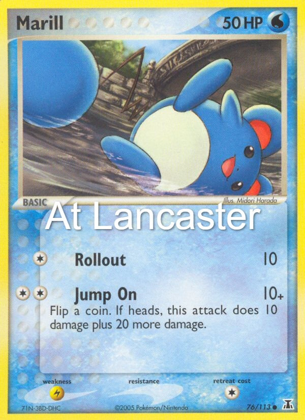 Marill - 76/113 Delta Species Reverse Holo Common Pokemon - NM (Lanc)
