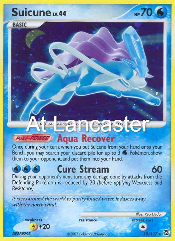 Suicune - 19/132 Secret Wonders Reverse Holo Rare Pokemon - LP (Lanc)