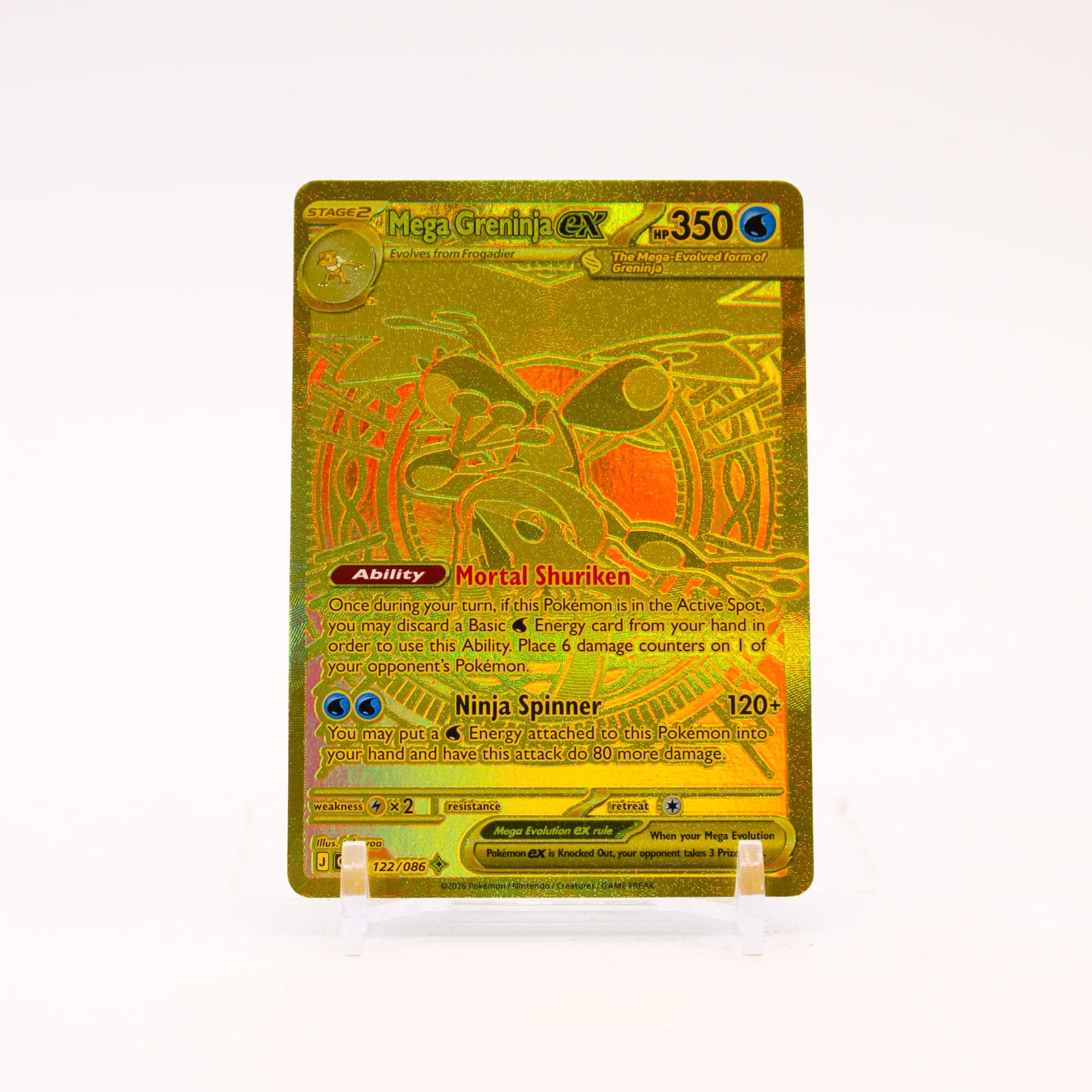Mega Greninja ex - 122/086 Chaos Rising Holo Gold Pokemon - NM