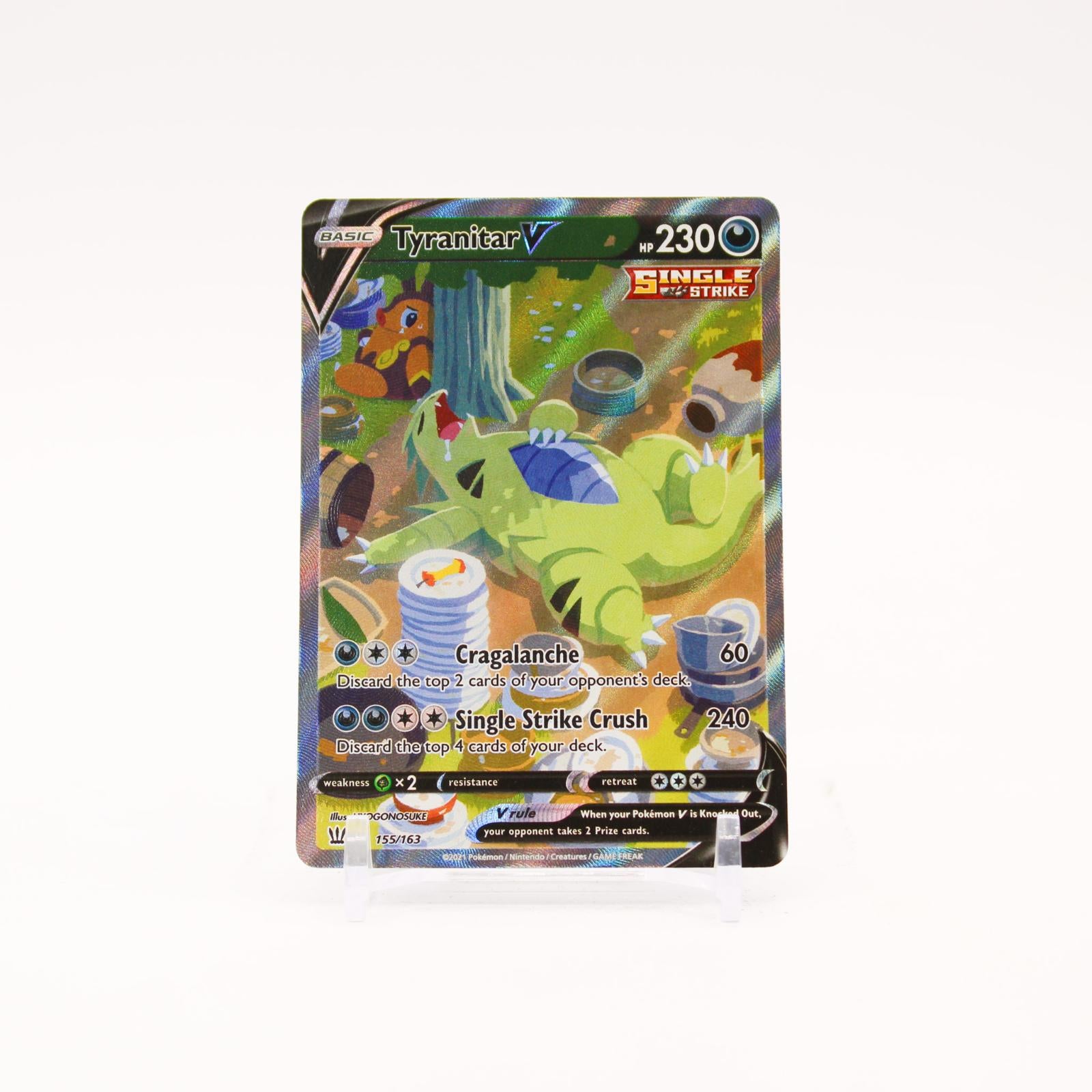 Tyranitar V - 155/163 Battle Styles Holo Alternate Art Pokemon - NM