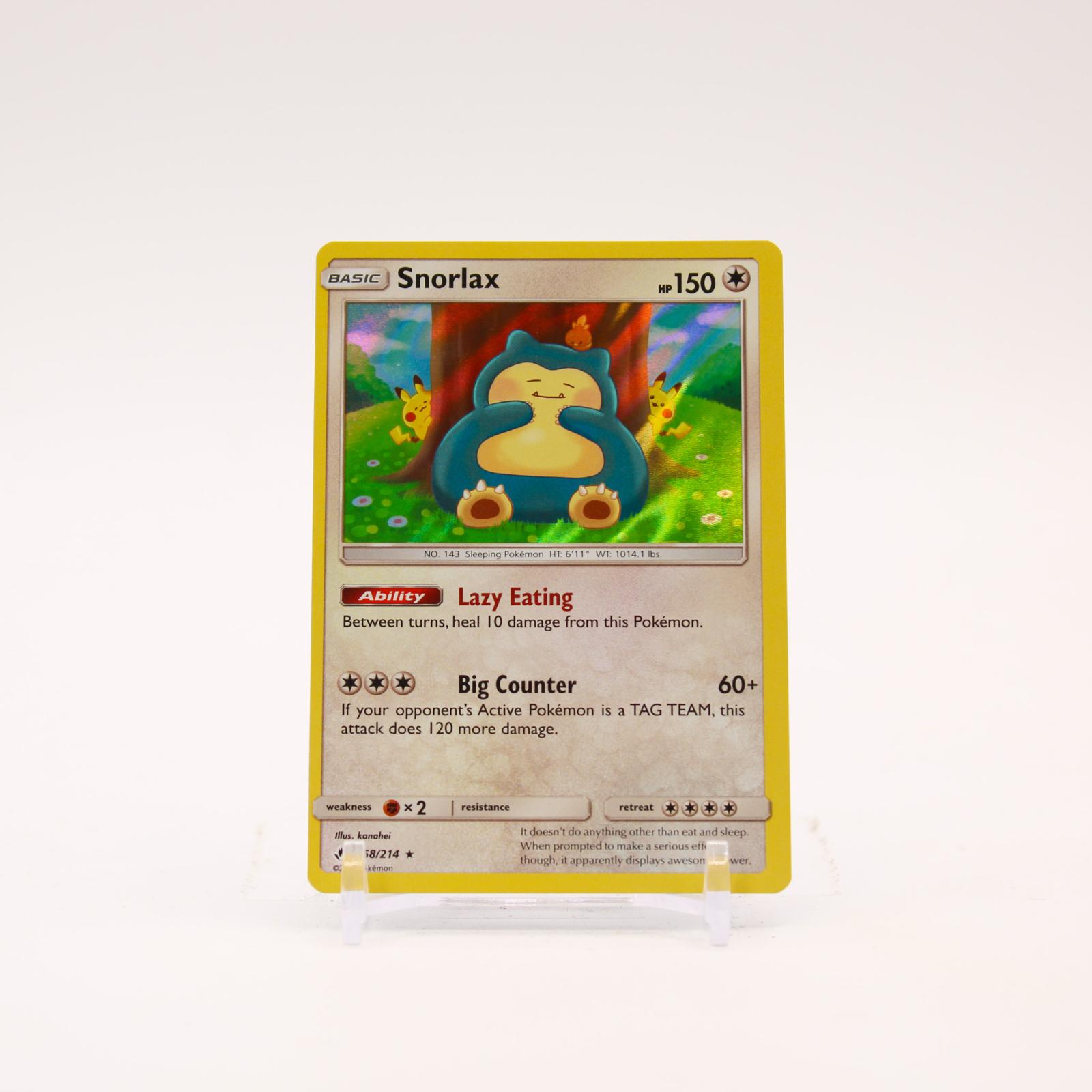 Snorlax - 158/214 Unbroken Bonds Holo Rare Pokemon - NM/LP