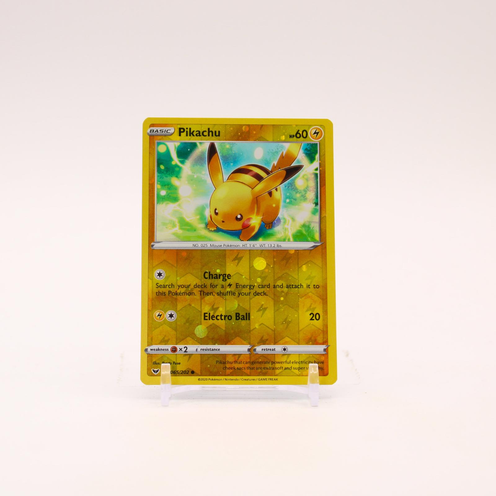Pikachu - 065/202 Sword & Shield Reverse Cosmos Holo Promo Pokemon - NM/LP