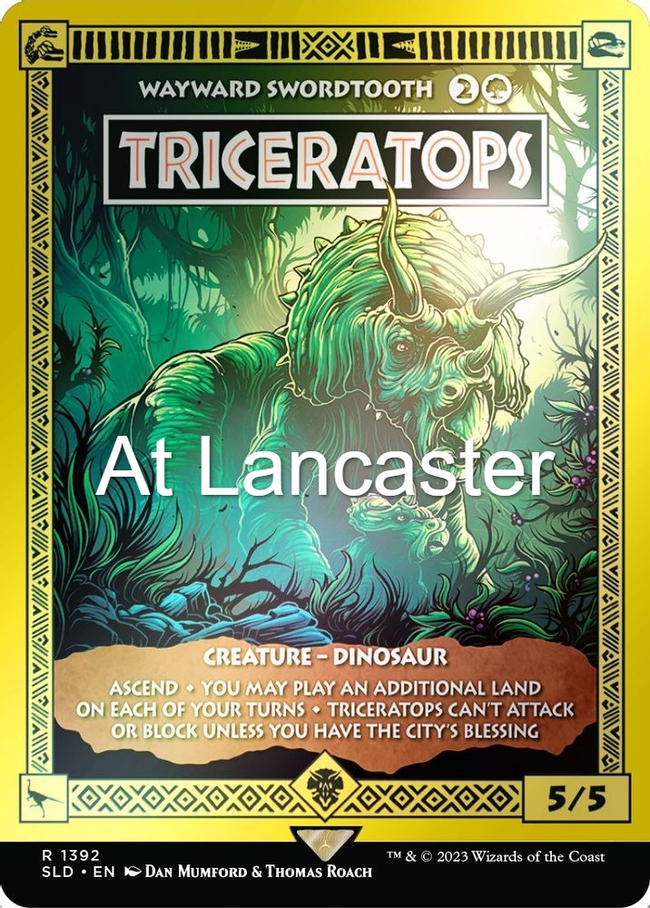 Triceratops - Wayward Swordtooth (Rainbow Foil) - 1392 Secret Lair Drop Series Rare Magic: The Gathering - NM (Lanc)
