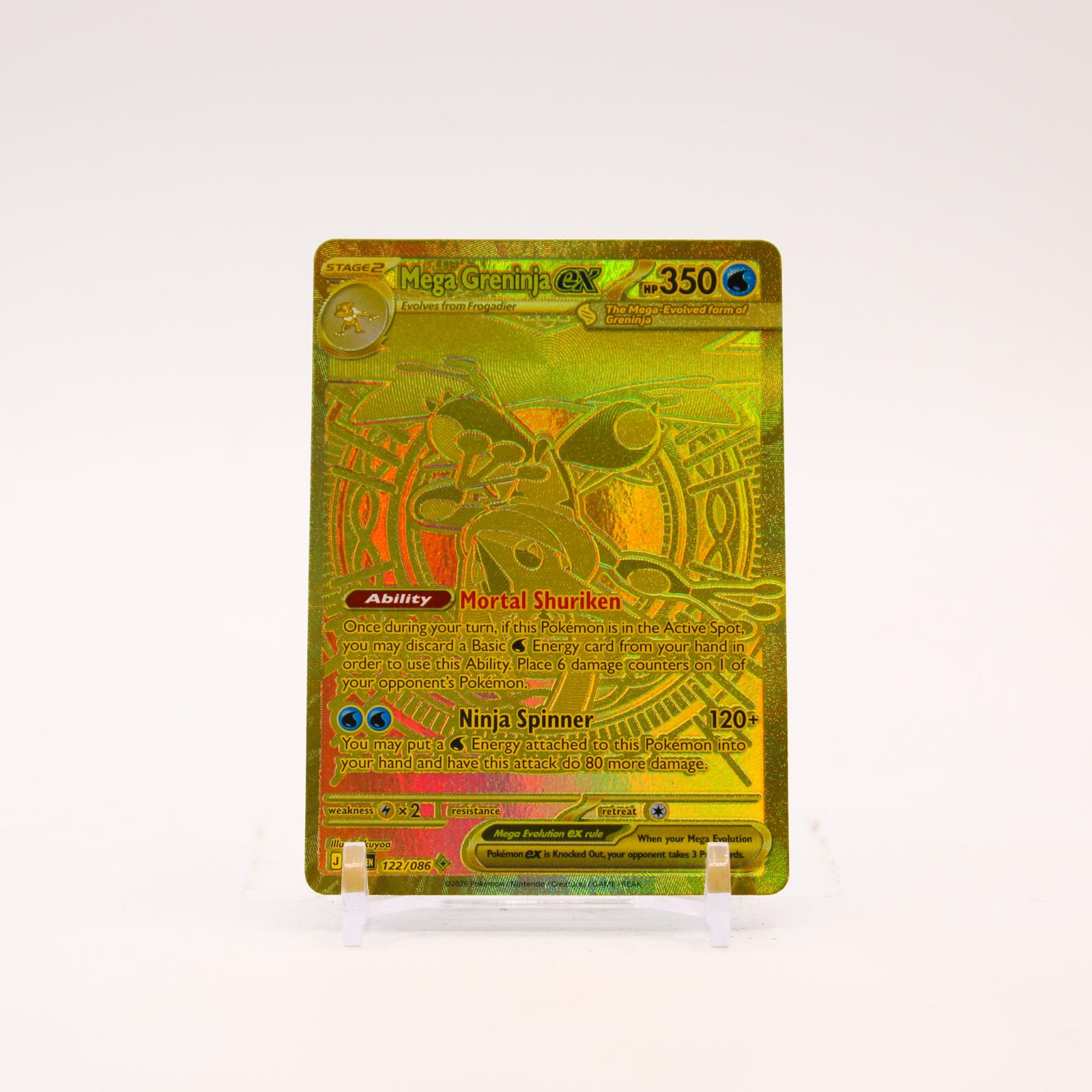 Mega Greninja ex - 122/086 Chaos Rising Holo Gold Pokemon - NM