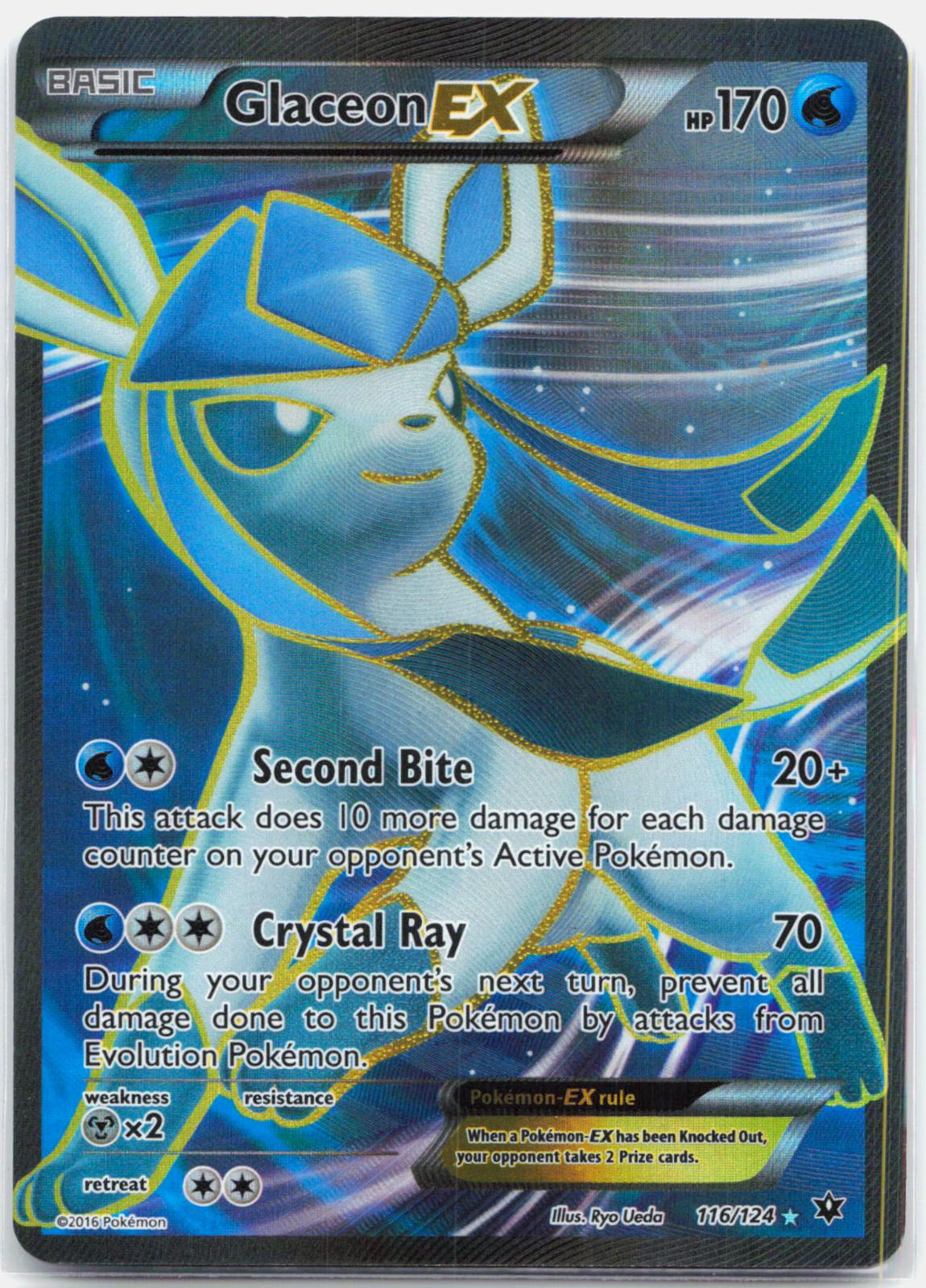 Glaceon EX - 116/124 Fates Collide Full Art Pokemon - LP