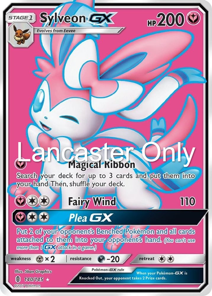 Sylveon GX (Full Art) - 140/145 Guardians Rising Holo Ultra Rare Pokemon - NM (Lanc)