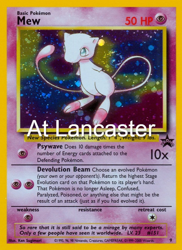Mew - 9 Wizards Black Star Promos Promo Pokemon - NM/LP (Lanc)