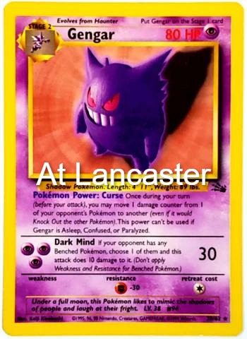 Gengar - 20/62 Fossil Unlimited Rare Pokemon - MP (Lanc)