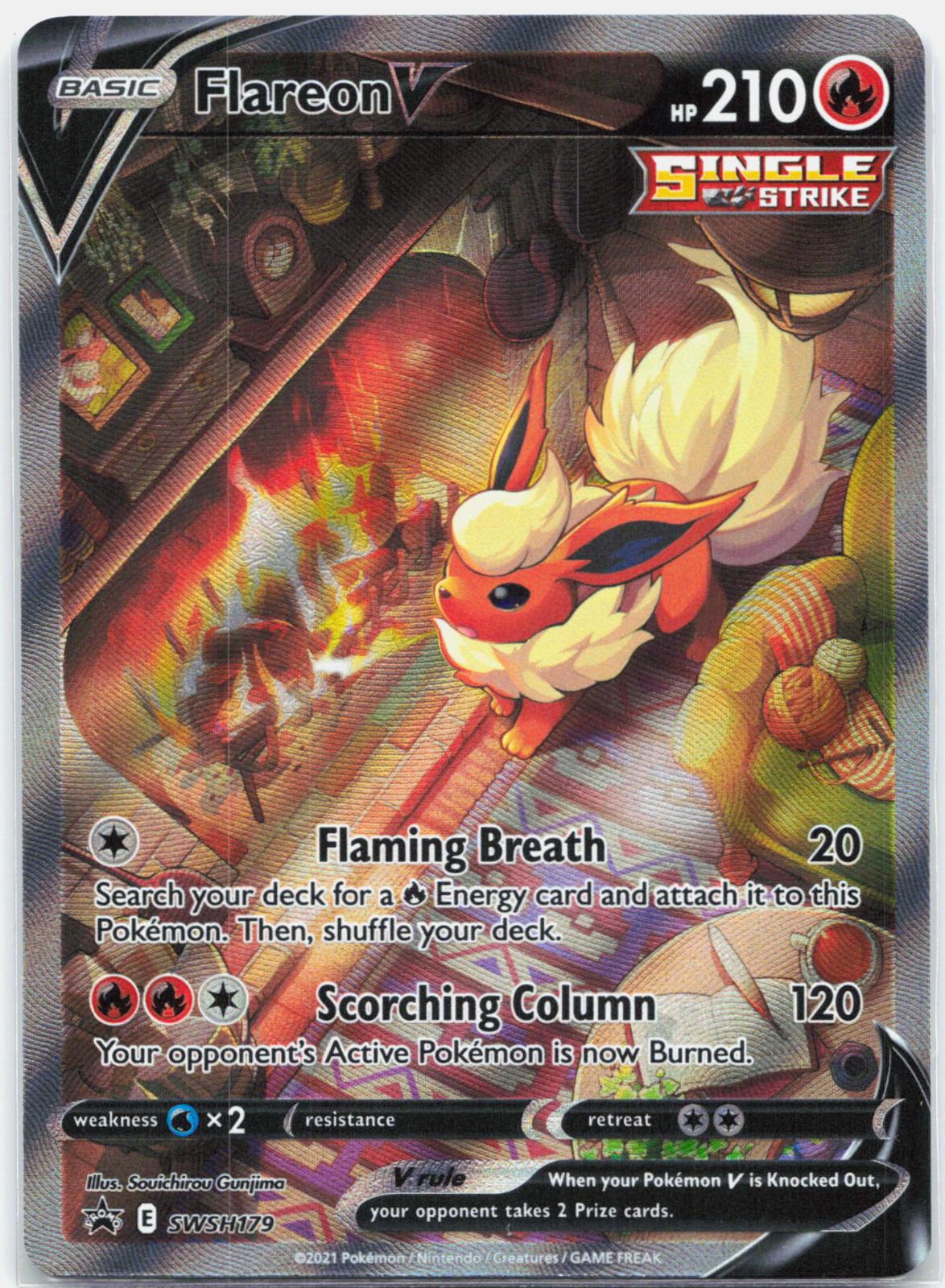 Flareon V - SWSH179 Sword & Shield Alternate Art Promo Pokemon - NM