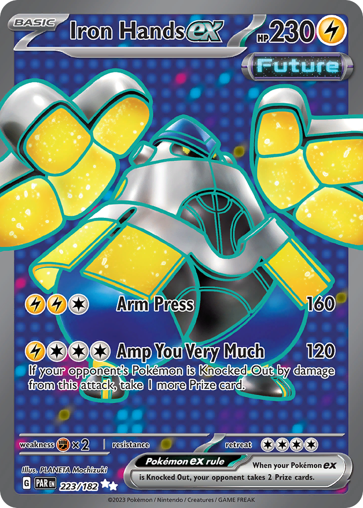 Iron Hands ex - 223/182 Paradox Rift Ultra Rare Holo Pokemon - NM