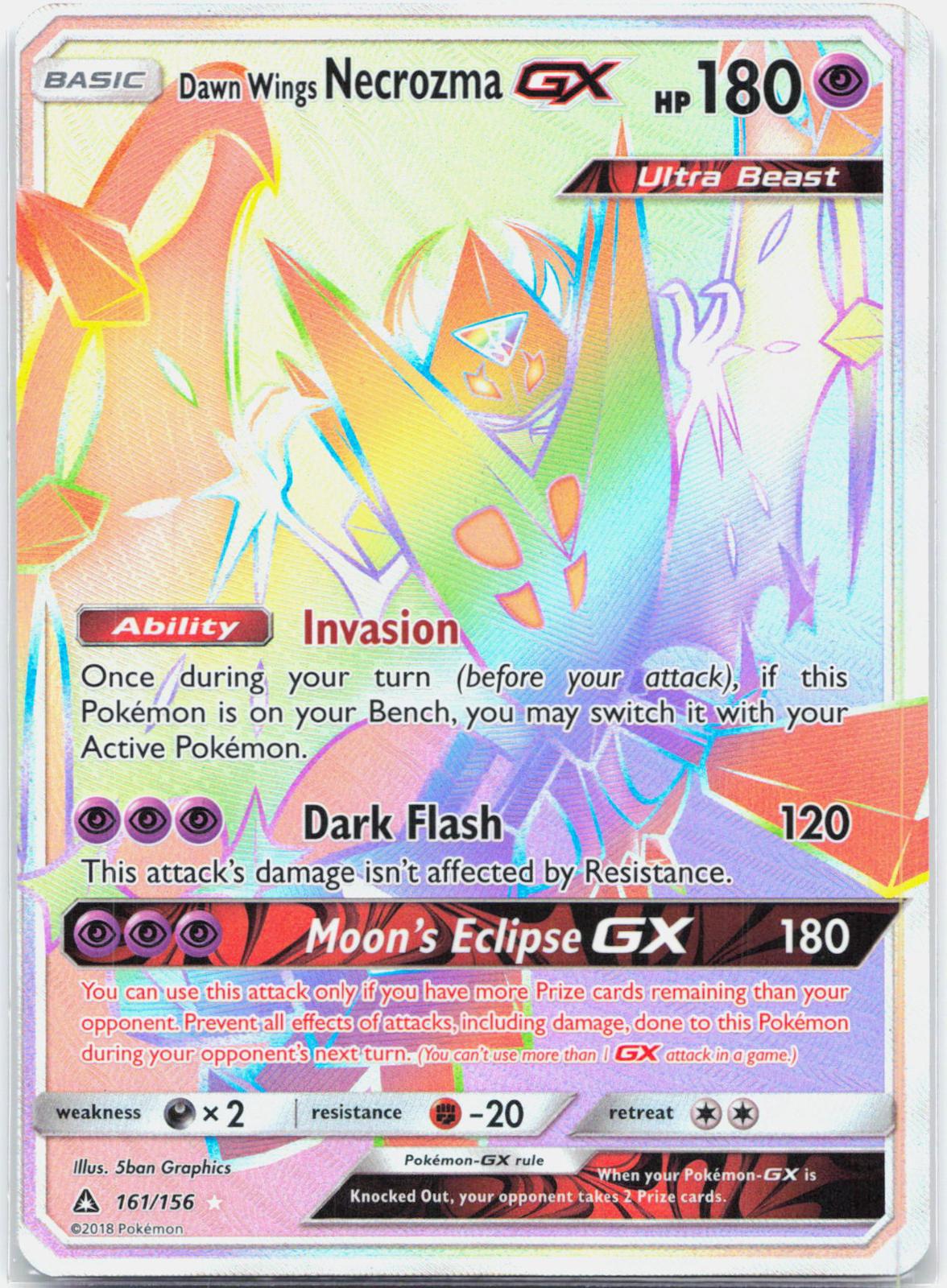 Dawn Wings Necrozma GX - 161/156 Ultra Prism Rainbow Pokemon - NM/LP