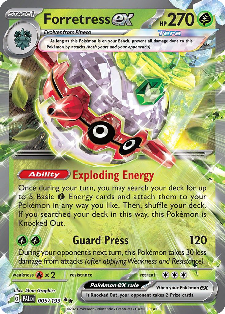 Forretress ex - 005/193 Paldea Evolved Double Rare Holo Pokemon - NM
