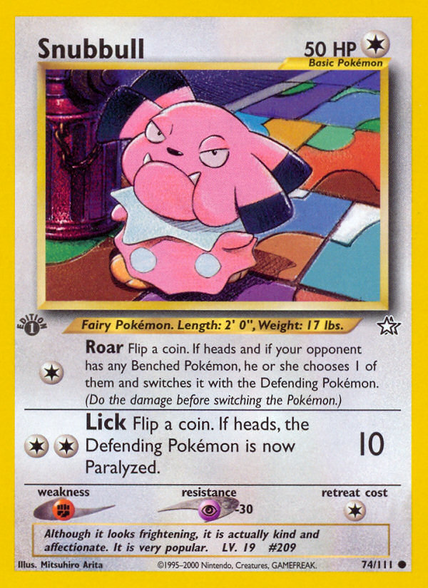 Snubbull - 74/111 Neo Genesis Common Unlimited Pokemon - NM