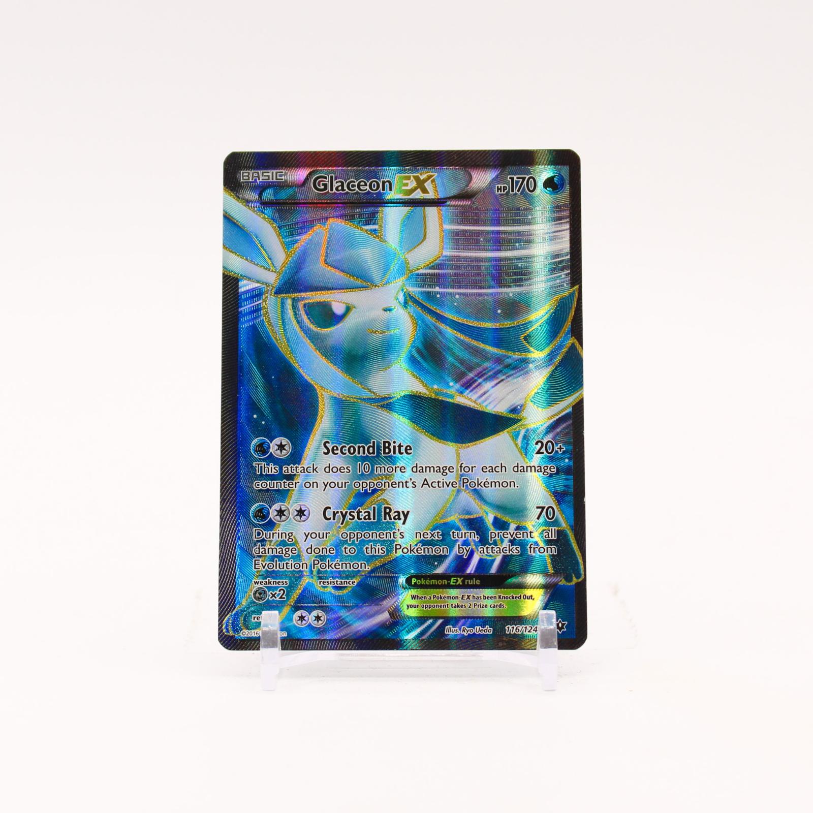 Glaceon EX - 116/124 Fates Collide Holo Full Art Pokemon - LP/MP