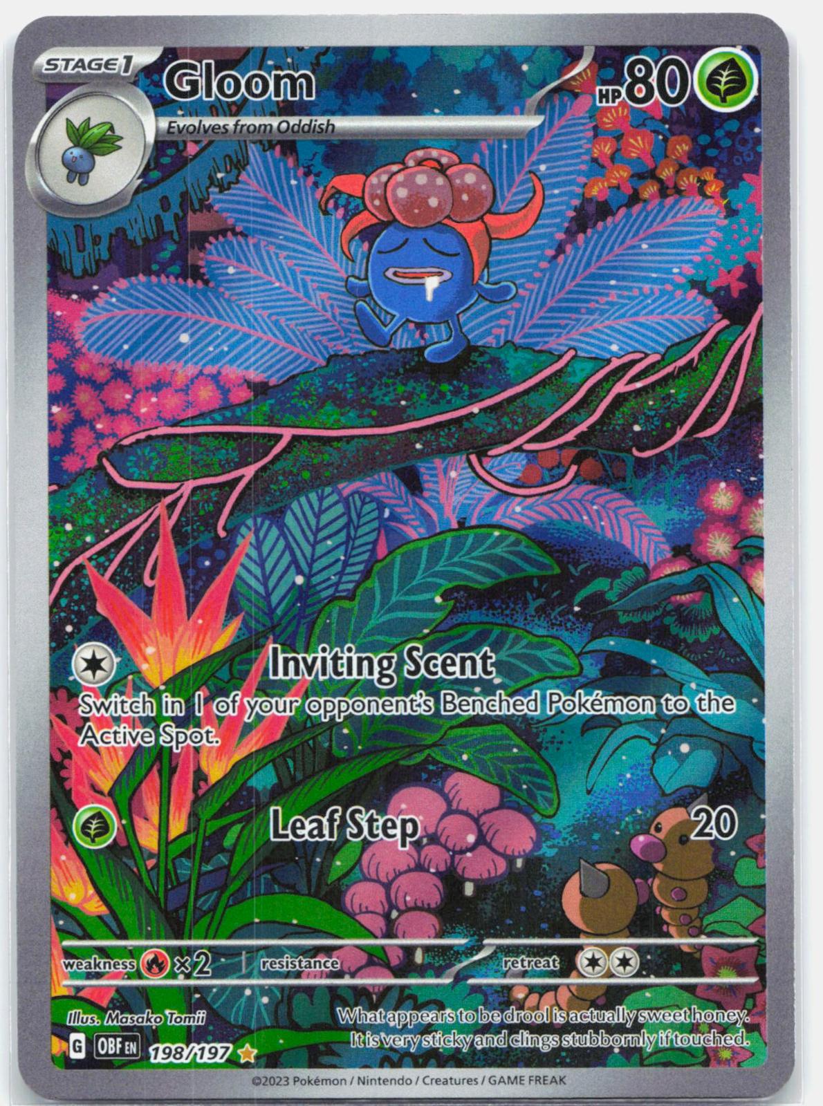 Gloom - 198/197 Obsidian Flames Illustration Rare Pokemon - NM/LP