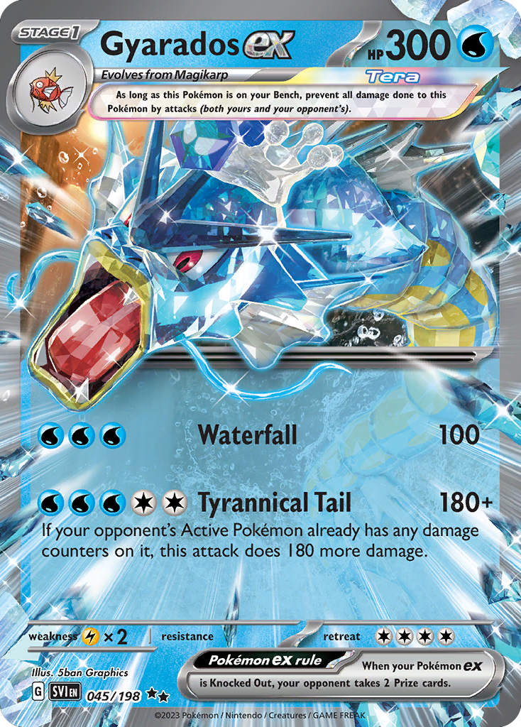 Gyarados ex - 045/198 Scarlet & Violet Double Rare Holo Pokemon - NM